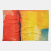 Moderne Abstracte verf met roodgeel Theedoek (Horizontaal)