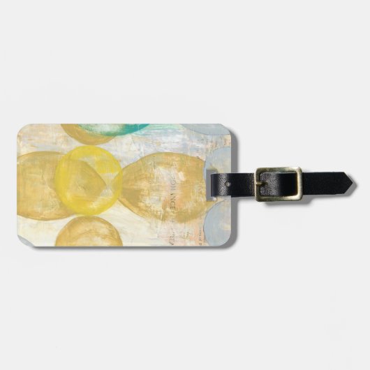 Moderne Abstracte verf op krantenpapier Bagagelabel (Voorkant horizontaal)