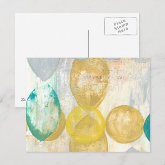 Moderne Abstracte verf op krantenpapier Briefkaart (Voorkant / Achterkant)