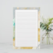 Moderne Abstracte verf op krantenpapier Briefpapier (Staand voorkant)