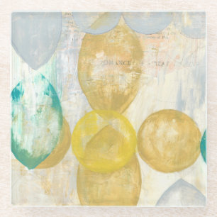 Moderne Abstracte verf op krantenpapier Glazen Onderzetter