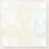 Moderne Abstracte verf op krantenpapier Glazen Onderzetter (Achterkant)