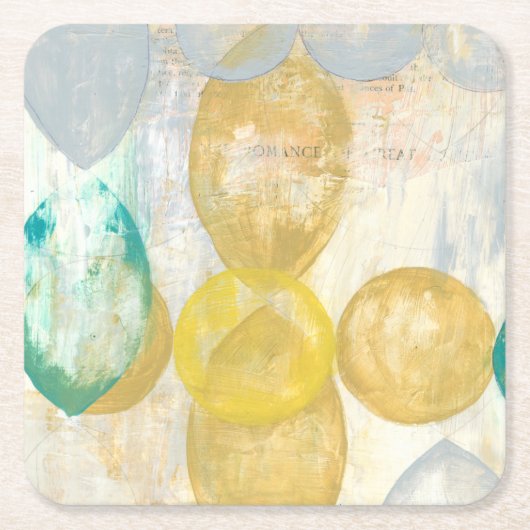 Moderne Abstracte verf op krantenpapier Kartonnen Onderzetters (Voorkant)