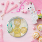 Moderne Abstracte verf op krantenpapier Papieren Bordje (Feest)