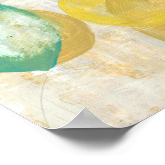 Moderne Abstracte verf op krantenpapier Poster (Hoek)