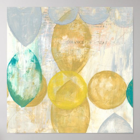 Moderne Abstracte verf op krantenpapier Poster (Voorkant)