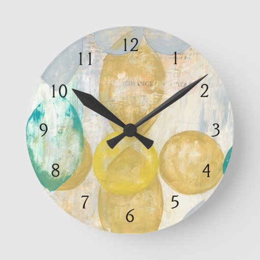 Moderne Abstracte verf op krantenpapier Ronde Klok (Voorkant)