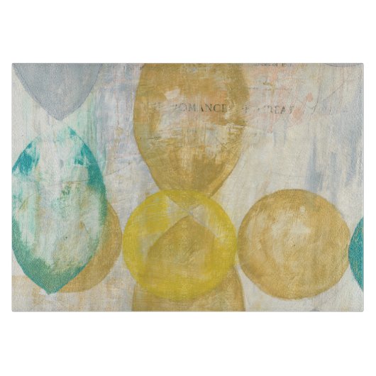 Moderne Abstracte verf op krantenpapier Snijplank (Voorkant)