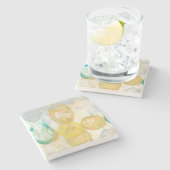 Moderne Abstracte verf op krantenpapier Stenen Onderzetter (Zijkant)