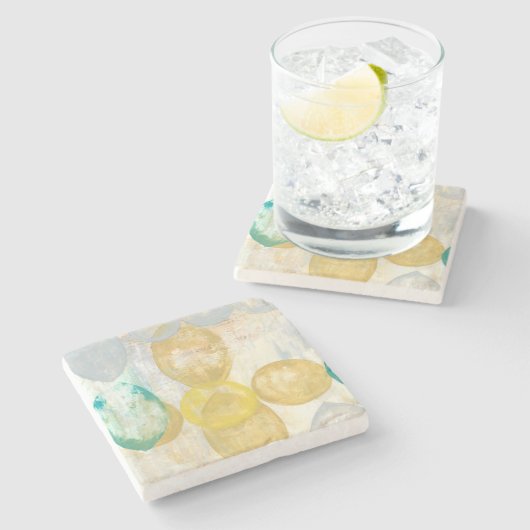 Moderne Abstracte verf op krantenpapier Stenen Onderzetter (Zijkant)