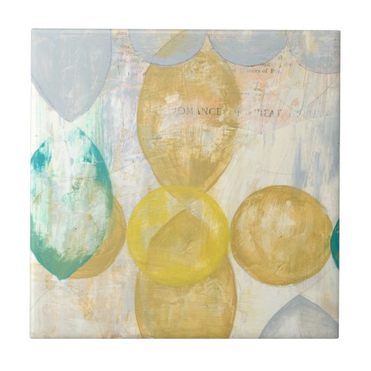 Moderne Abstracte verf op krantenpapier Tegeltje (Voorkant)