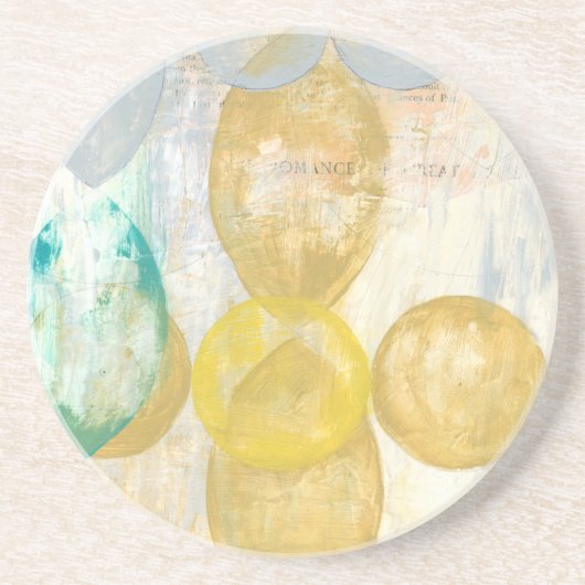 Moderne Abstracte verf op krantenpapier Zandsteen Onderzetter (Voorkant)