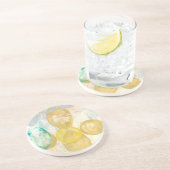 Moderne Abstracte verf op krantenpapier Zandsteen Onderzetter (Zijkant)