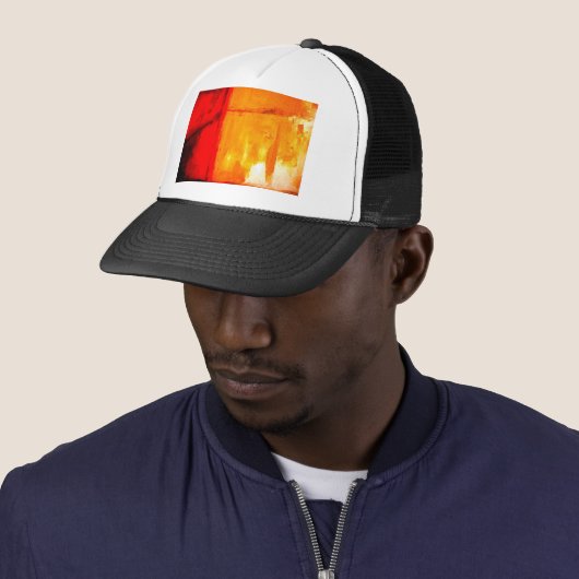 Moderne Abstracte verf Trucker Pet (In situ)