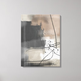Moderne Abstracte verfbruine zwarte minimalist Canvas Afdruk