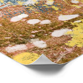 Moderne Abstracte verfkunst Mustard Blauwgroen Gol Poster (Hoek)