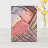 Moderne abstracte verfkwast kunst warme kleuren kaart (Gele Bloem)