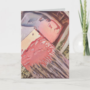 Moderne abstracte verfkwast kunst warme kleuren kaart