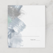 Moderne Abstracte verflijnen Stustblauw Blauwgroen Plaatskaartje (Buitenkant ongevouwen)