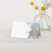 Moderne Abstracte verflijnen Stustblauw Blauwgroen Plaatskaartje (Achterkant)