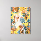 Moderne Abstracte verfmosterd Blauwgroen Gold Whit Canvas Afdruk (Voorkant)