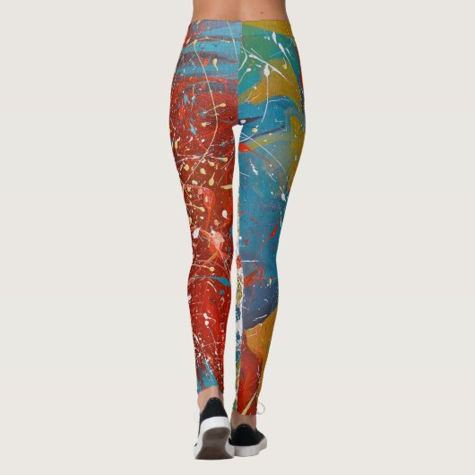 moderne abstracte verfsplatters leggings (Achterkant)