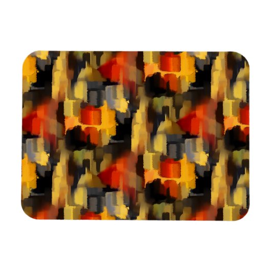 Moderne Abstracte verfvierkantjes Magneet (Horizontaal)
