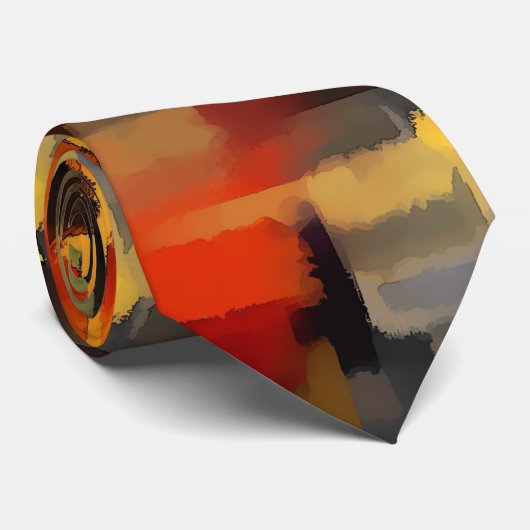 Moderne Abstracte verfvierkantjes Stropdas (Opgerold)