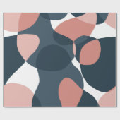 Moderne abstracte verjaardag witte blauwe roze cadeaupapier (Vlak)