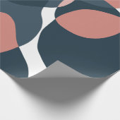 Moderne abstracte verjaardag witte blauwe roze cadeaupapier (Hoek)