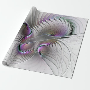 Moderne Abstracte Verlegen Fantasie Figuur Fractal Cadeaupapier
