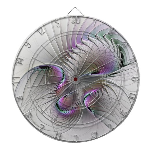 Moderne Abstracte Verlegen Fantasie Figuur Fractal Dartbord (Voorkant)