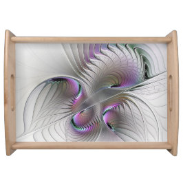 Moderne Abstracte Verlegen Fantasie Figuur Fractal Dienblad