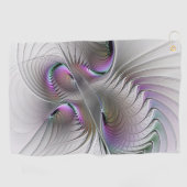 Moderne Abstracte Verlegen Fantasie Figuur Fractal Golfhanddoek (Horizontaal)