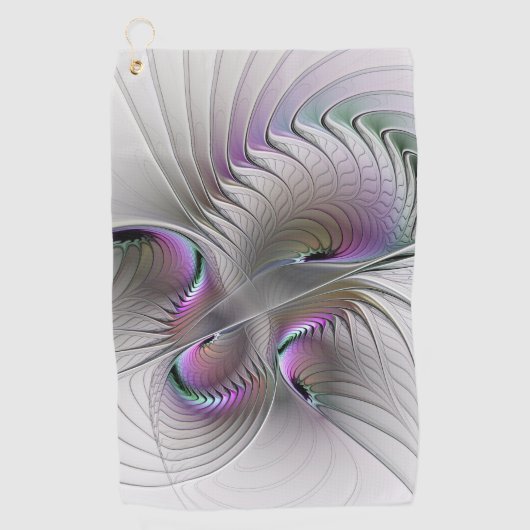 Moderne Abstracte Verlegen Fantasie Figuur Fractal Golfhanddoek (Voorkant)