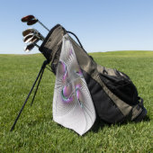 Moderne Abstracte Verlegen Fantasie Figuur Fractal Golfhanddoek (Groen)