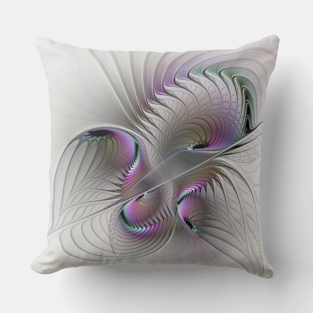 Moderne Abstracte Verlegen Fantasie Figuur Fractal Kussen (Voorkant)