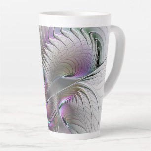 Moderne Abstracte Verlegen Fantasie Figuur Fractal Latte Mok