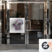 Moderne Abstracte Verlegen Fantasie Figuur Fractal Raamsticker (Kantoordeur)