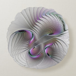 Moderne Abstracte Verlegen Fantasie Figuur Fractal Rond Kussen