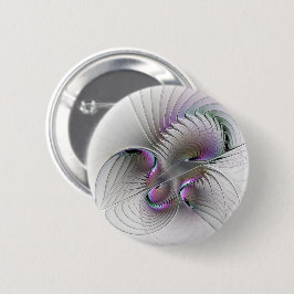 Moderne Abstracte Verlegen Fantasie Figuur Fractal Ronde Button 5,7 Cm