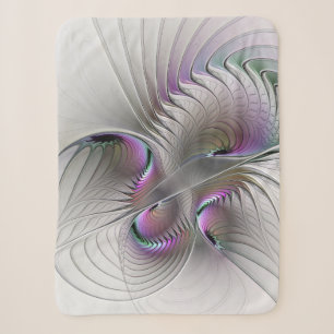Moderne Abstracte Verlegen Fantasie Figuur Fractal Sherpa Deken