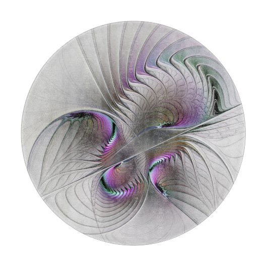 Moderne Abstracte Verlegen Fantasie Figuur Fractal Snijplank (Voorkant)