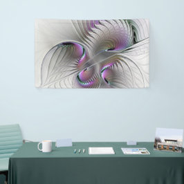 Moderne Abstracte Verlegen Fantasie Figuur Fractal Spandoek