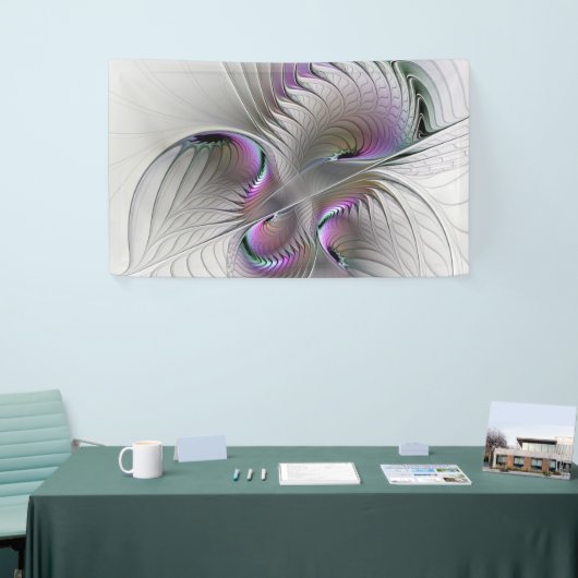 Moderne Abstracte Verlegen Fantasie Figuur Fractal Spandoek (Beurs)