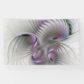 Moderne Abstracte Verlegen Fantasie Figuur Fractal Spandoek (Horizontaal)