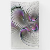 Moderne Abstracte Verlegen Fantasie Figuur Fractal Spandoek (Verticaal)