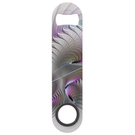 Moderne Abstracte Verlegen Fantasie Figuur Fractal Speed Flessenopener (Voorkant)