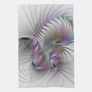 Moderne Abstracte Verlegen Fantasie Figuur Fractal Theedoek