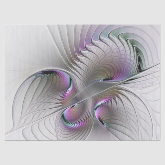 Moderne Abstracte Verlegen Fantasie Figuur Fractal Tissuepapier (Voorkant)